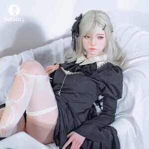 SHEDOLL 顧小雨 158cm 哥德蘿莉塔 · 銀金髮絲+可動關節 · 蕾絲吊帶襪坐姿 · 私處復刻定制